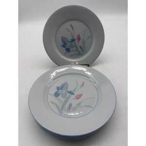 VTG‎ Fresh Flowers Iris Pattern by Excel 7" Bread/Dessert Plates Set of 5